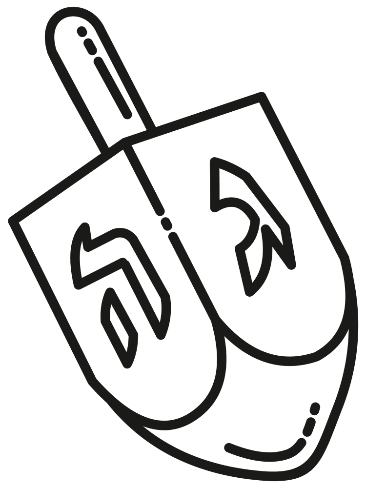 Desenho de Hanukkah para colorir e imprimir: número 6