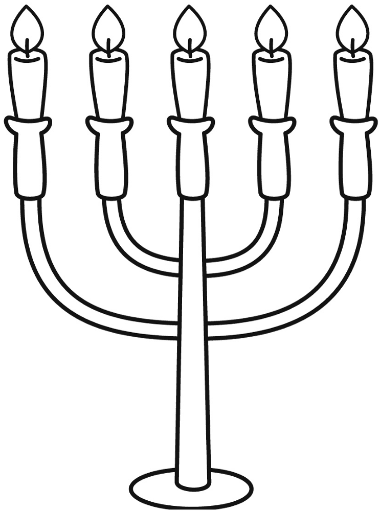 Desenho de Hanukkah para colorir e imprimir: número 8