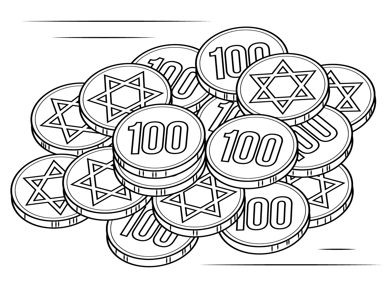 Desenho de Hanukkah para colorir e imprimir: número 19
