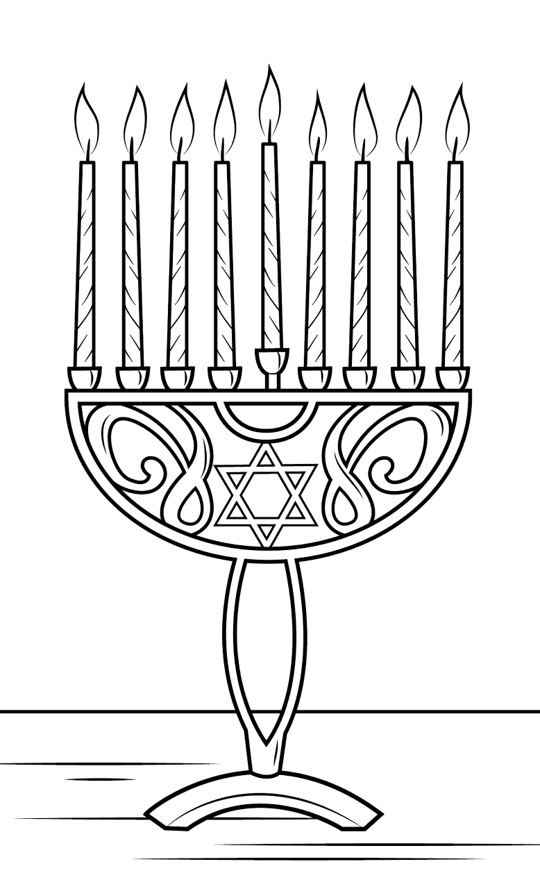 Desenho de Hanukkah para colorir e imprimir: número 20