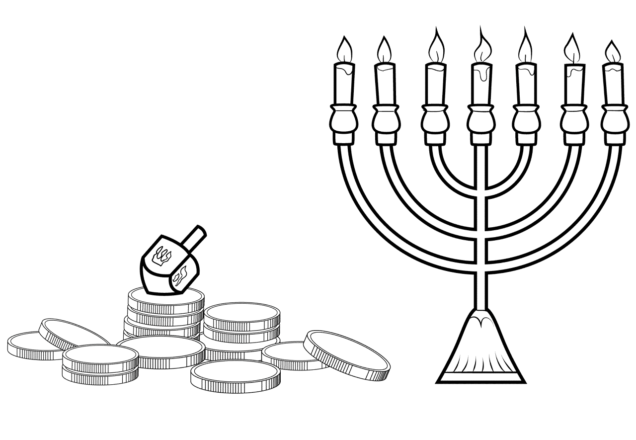 Desenho de Hanukkah para colorir e imprimir: número 21