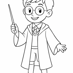 Desenho de Harry Potter para colorir e imprimir: número 2