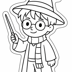 Desenho de Harry Potter para colorir e imprimir: número 3