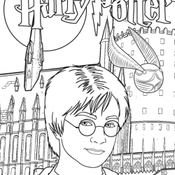 Desenho de Harry Potter para colorir e imprimir: número 5