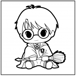 Desenho de Harry Potter para colorir e imprimir: número 9