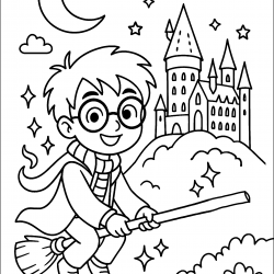 Desenho de Harry Potter para colorir e imprimir: número 12