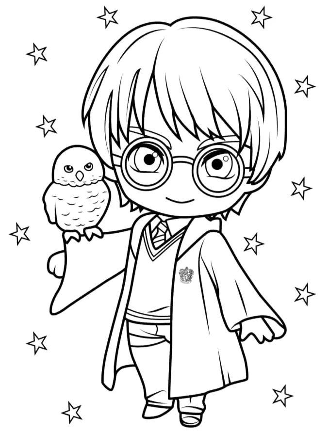 Desenho de Harry Potter para colorir e imprimir: número 14