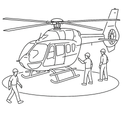 Desenho de Helicopteros para colorir e imprimir: número 3