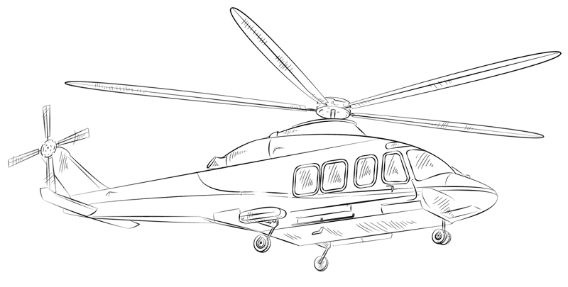 Desenho de Helicopteros para colorir e imprimir: número 17