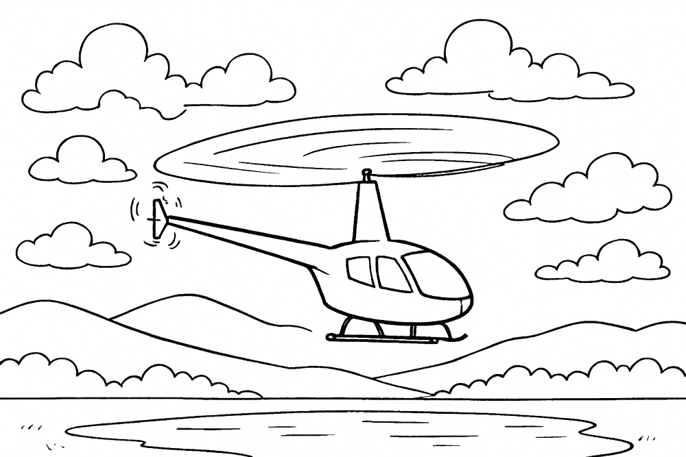 Desenho de Helicopteros para colorir e imprimir: número 19