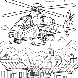 Desenho de Helicopteros para colorir e imprimir: número 25