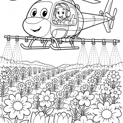 Desenho de Helicopteros para colorir e imprimir: número 27
