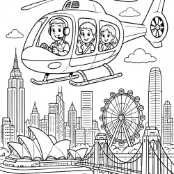 Desenho de Helicopteros para colorir e imprimir: número 29