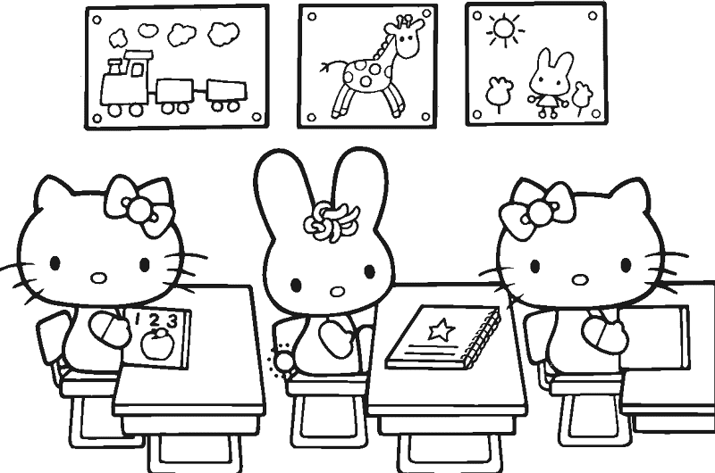 Desenho de Hello Kitty para colorir e imprimir: número 1