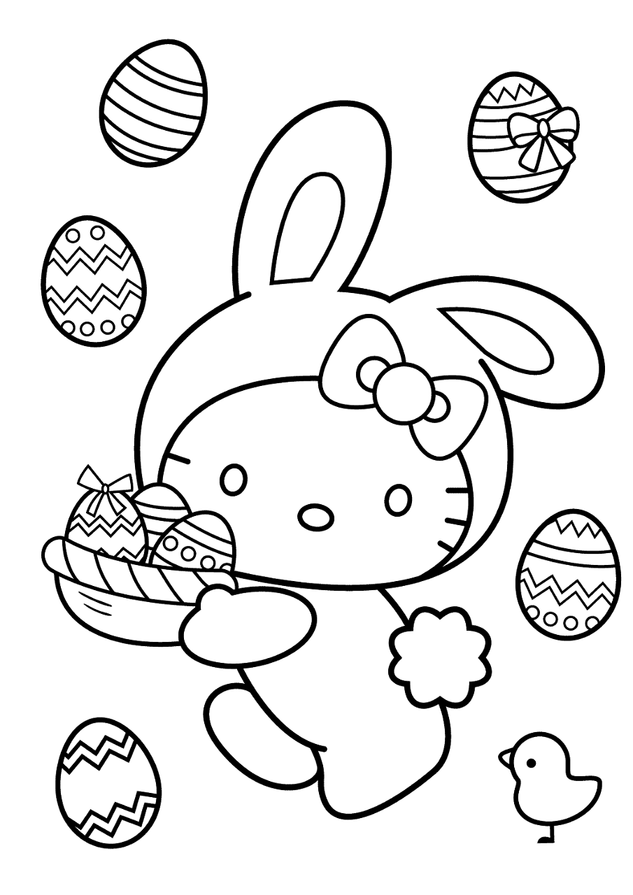Desenho de Hello Kitty para colorir e imprimir: número 2