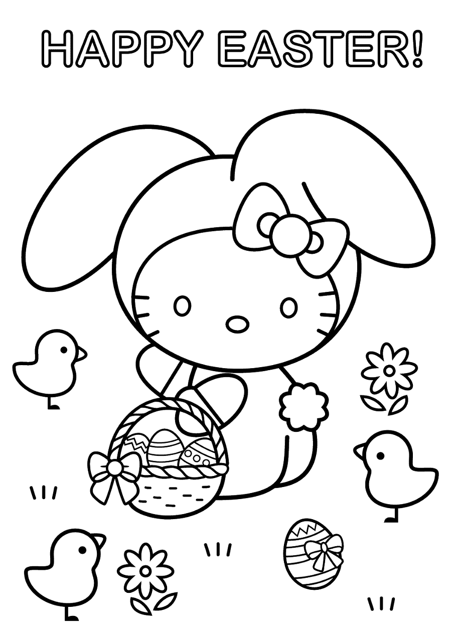 Desenho de Hello Kitty para colorir e imprimir: número 3