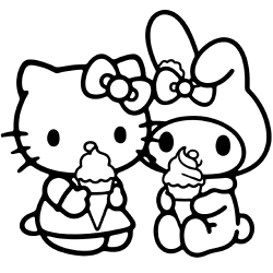 Desenho de Hello Kitty para colorir e imprimir: número 10