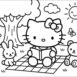 Desenho de Hello Kitty para colorir e imprimir: número 11