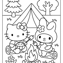Desenho de Hello Kitty para colorir e imprimir: número 12
