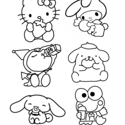 Desenho de Hello Kitty para colorir e imprimir: número 13