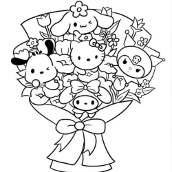 Desenho de Hello Kitty para colorir e imprimir: número 15