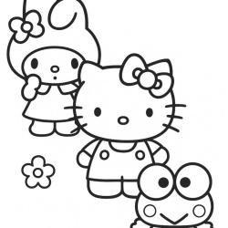 Desenho de Hello Kitty para colorir e imprimir: número 16