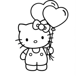 Desenho de Hello Kitty para colorir e imprimir: número 17