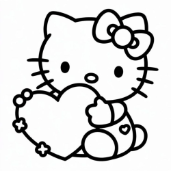 Desenho de Hello Kitty para colorir e imprimir: número 18