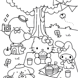 Desenho de Hello Kitty para colorir e imprimir: número 20