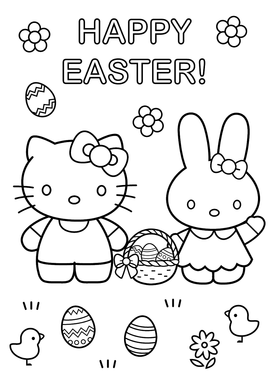 Desenho de Hello Kitty para colorir e imprimir: número 22