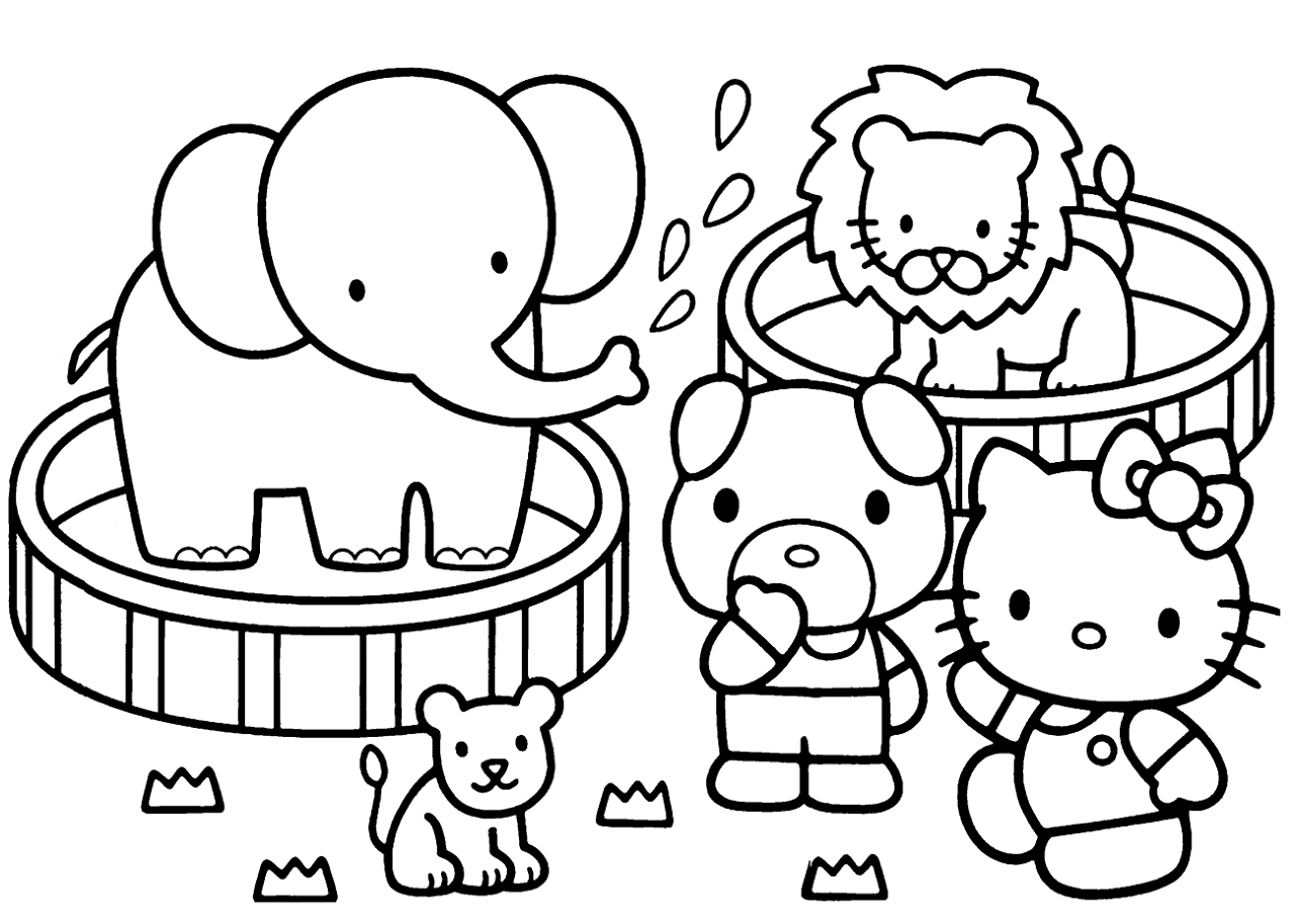 Desenho de Hello Kitty para colorir e imprimir: número 23