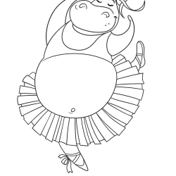 Desenho de Hipopotamo para colorir e imprimir: número 8