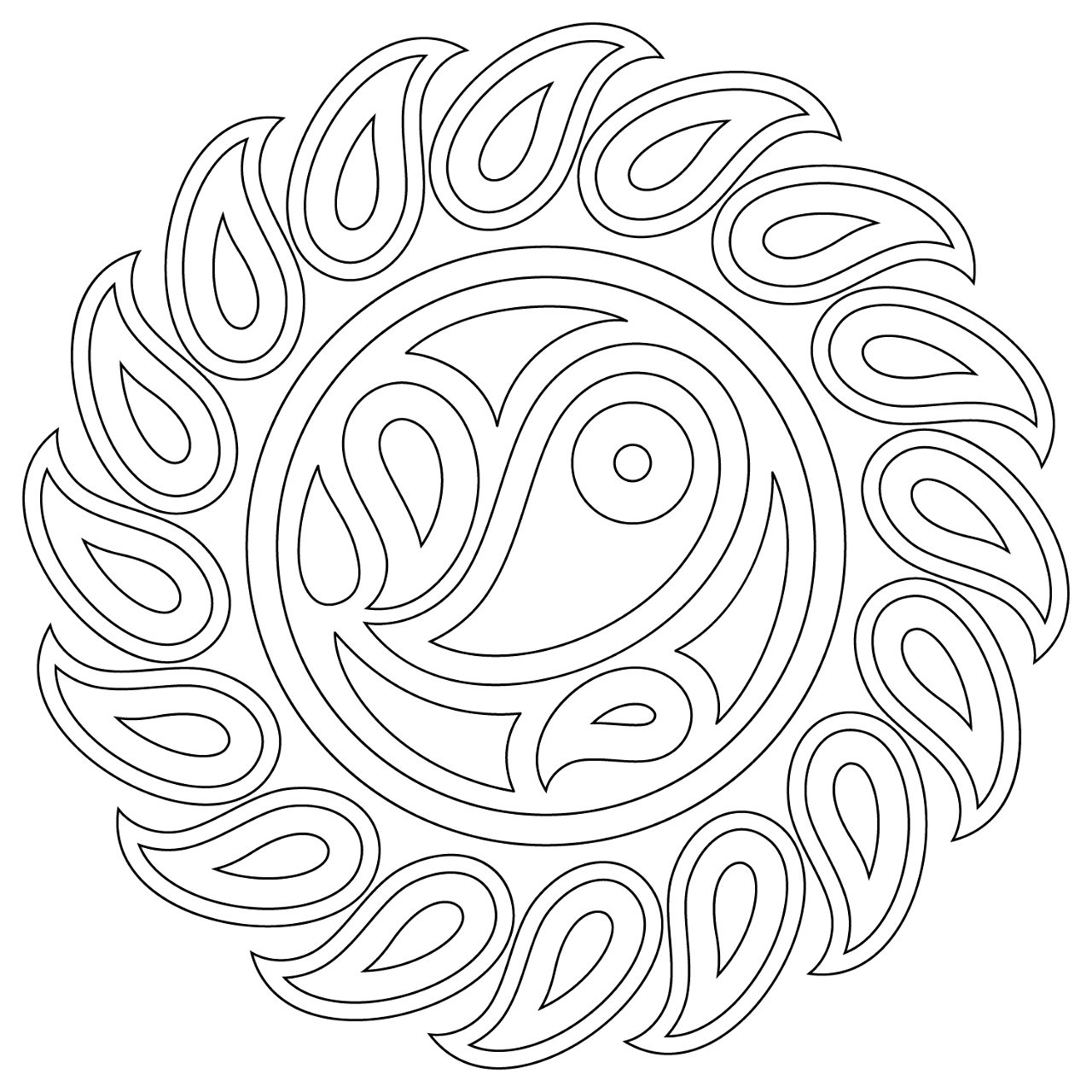 Desenho de Holi para colorir e imprimir: número 24