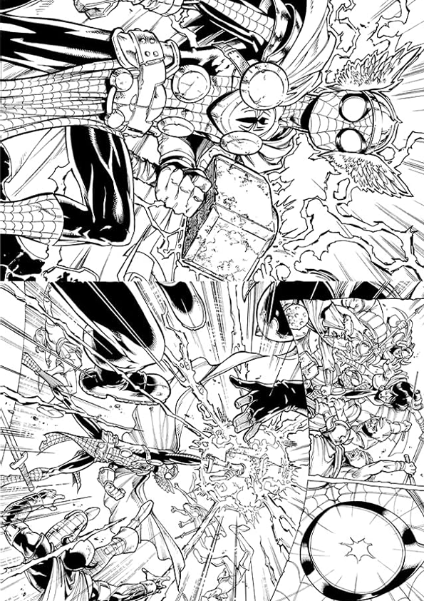 Desenho de Homem Aranha para colorir e imprimir: número 1