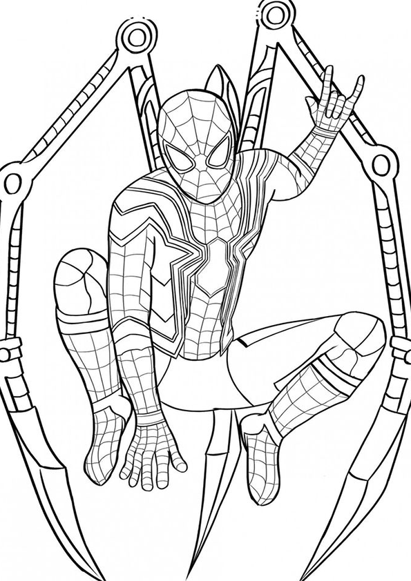 Desenho de Homem Aranha para colorir e imprimir: número 2