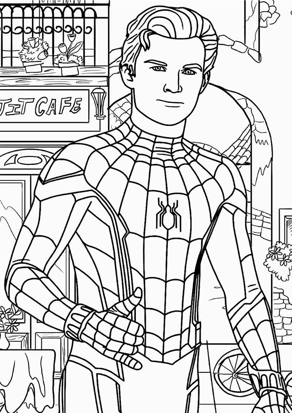 Desenho de Homem Aranha para colorir e imprimir: número 3