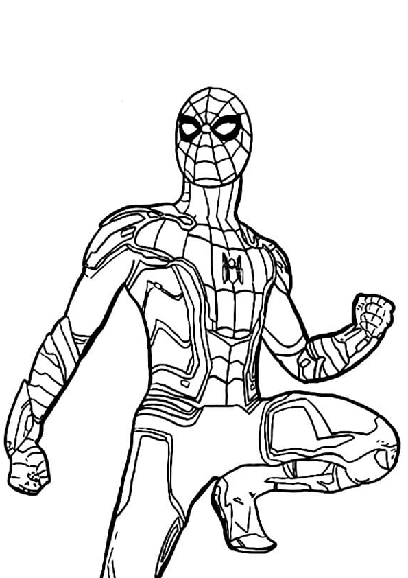 Desenho de Homem Aranha para colorir e imprimir: número 5