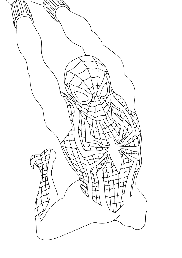 Desenho de Homem Aranha para colorir e imprimir: número 7
