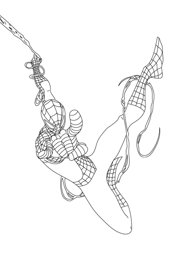 Desenho de Homem Aranha para colorir e imprimir: número 8