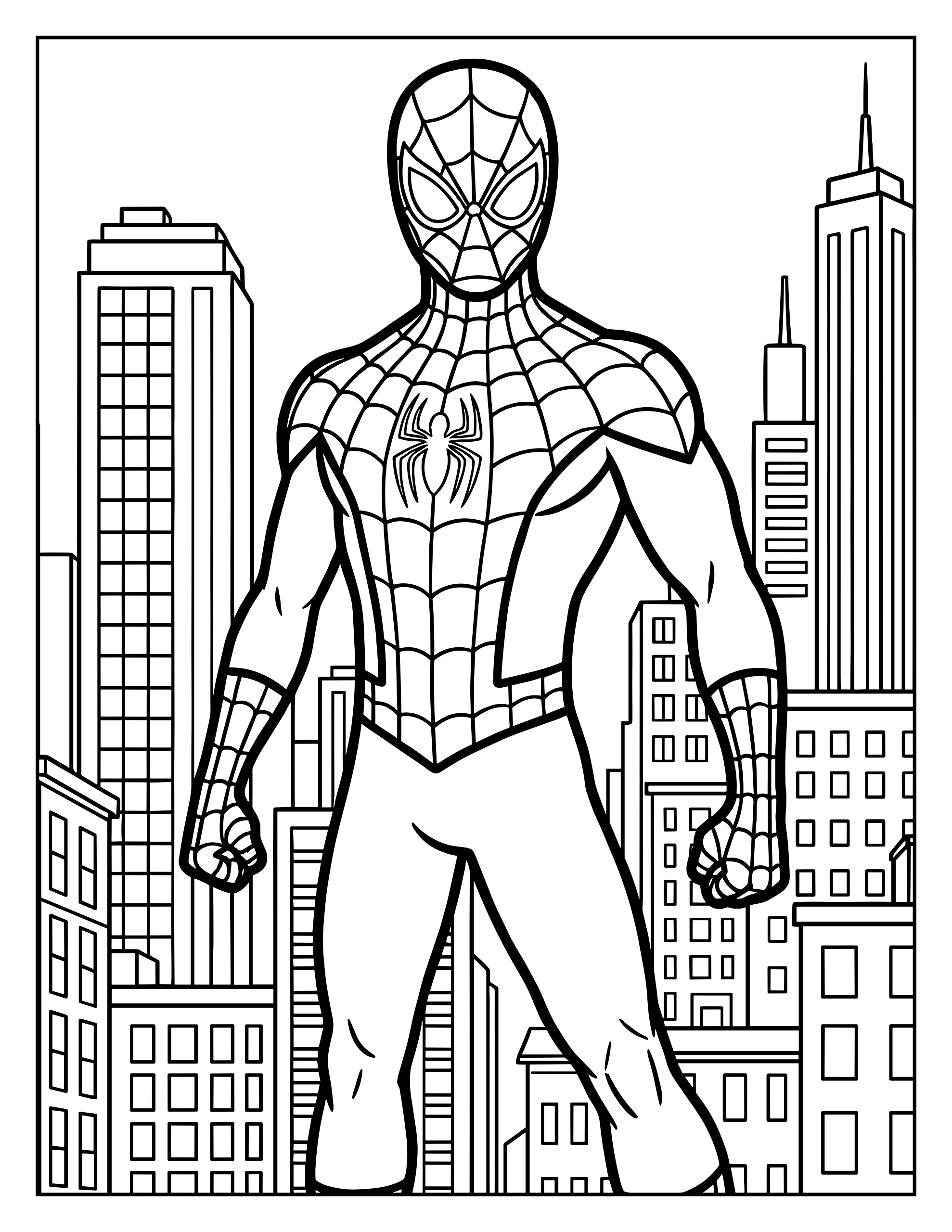 Desenho de Homem Aranha para colorir e imprimir: número 10