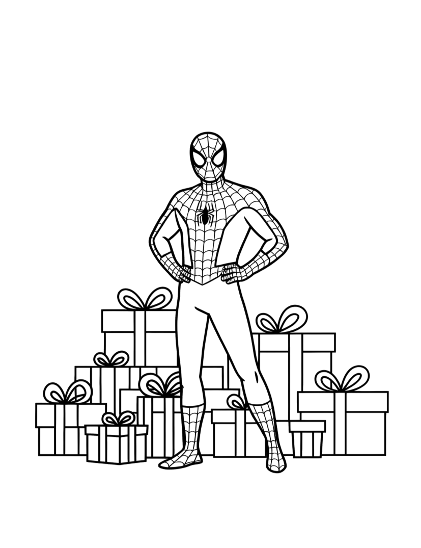 Desenho de Homem Aranha para colorir e imprimir: número 11