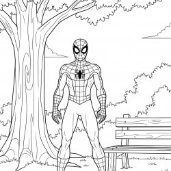 Desenho de Homem Aranha para colorir e imprimir: número 12