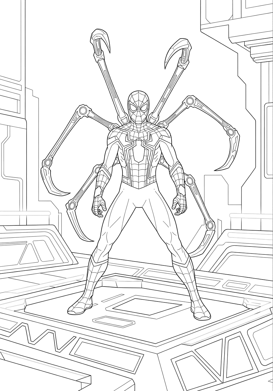 Desenho de Homem Aranha para colorir e imprimir: número 14
