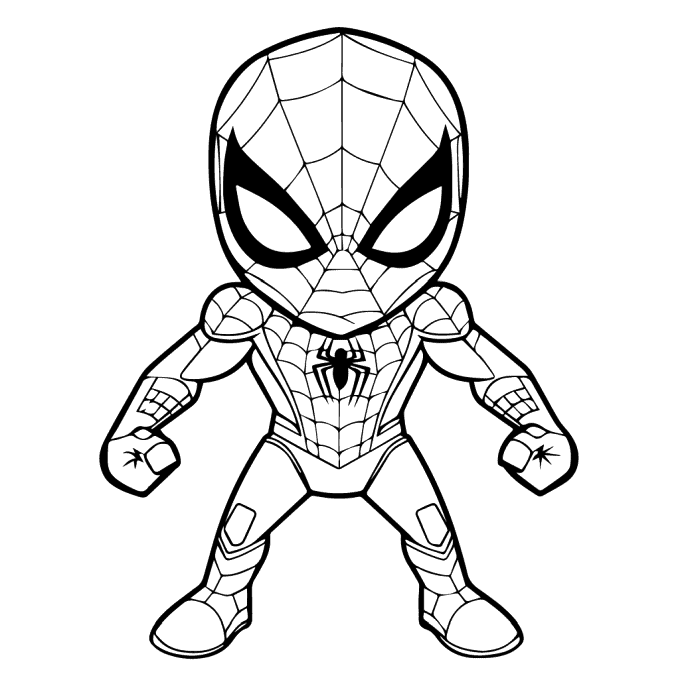 Desenho de Homem Aranha para colorir e imprimir: número 15