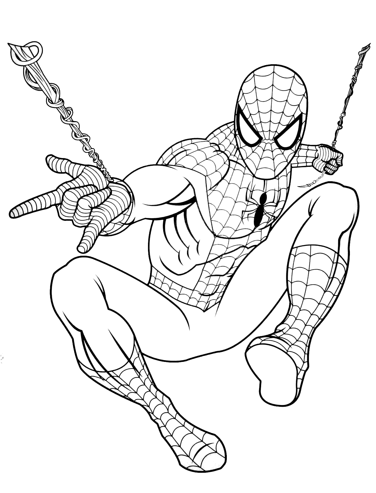 Desenho de Homem Aranha para colorir e imprimir: número 16