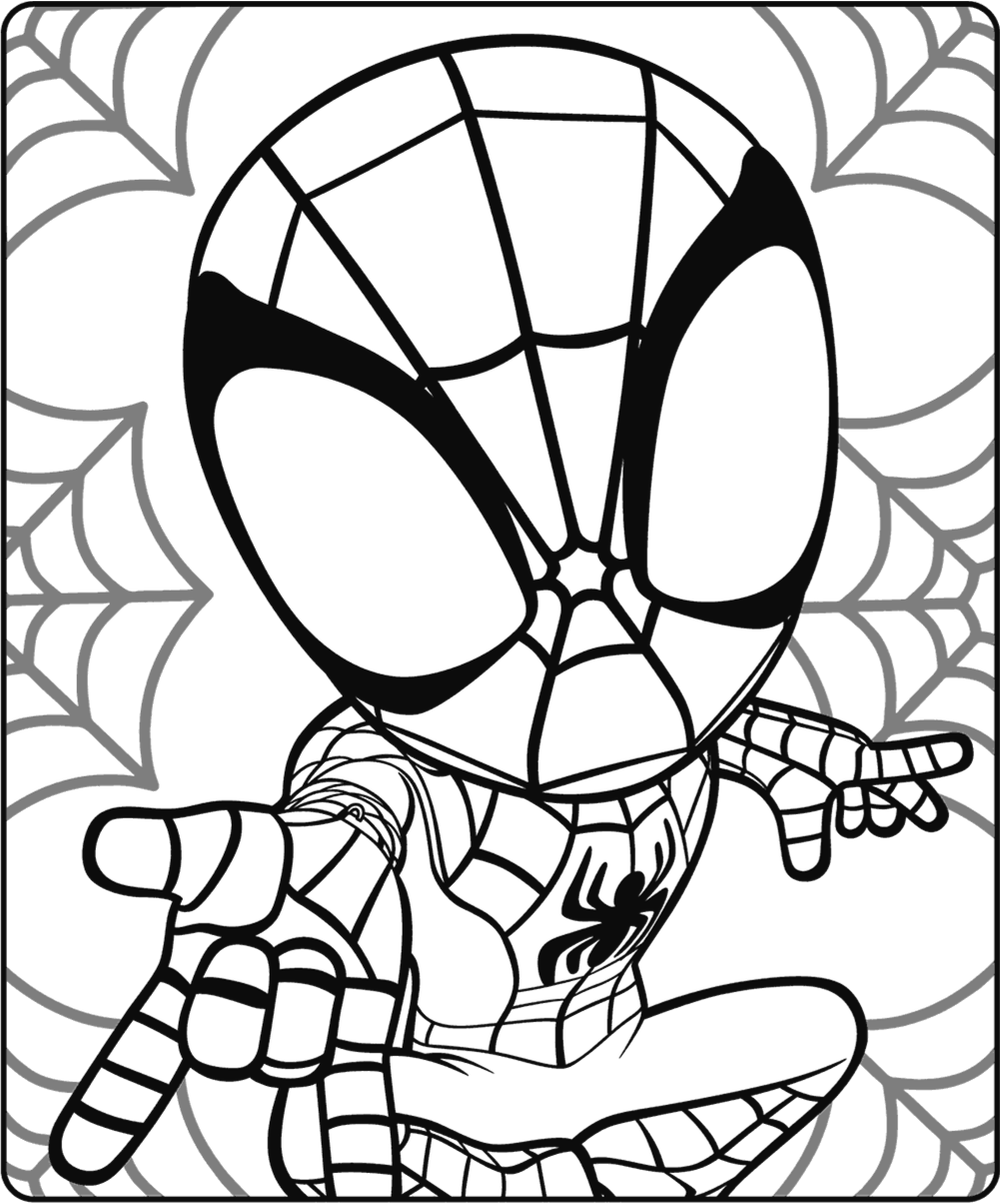Desenho de Homem Aranha para colorir e imprimir: número 17