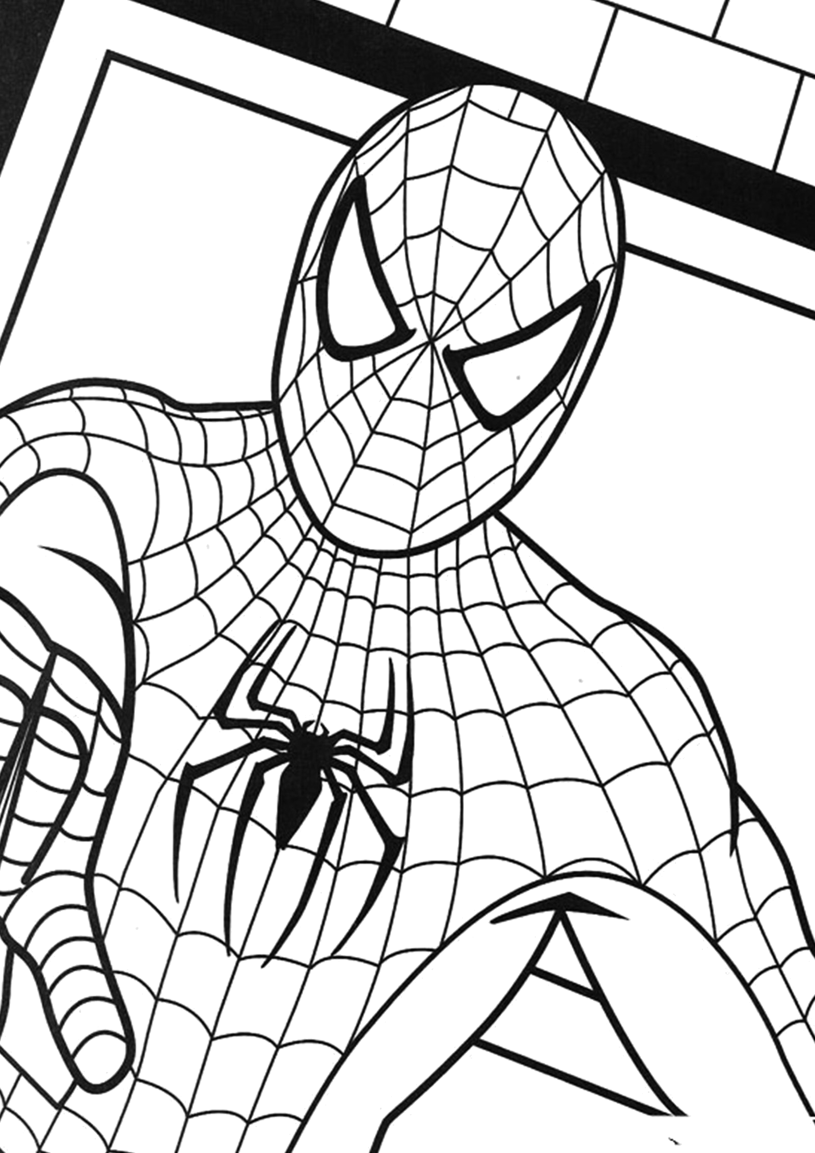 Desenho de Homem Aranha para colorir e imprimir: número 22