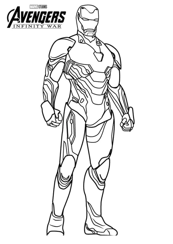 Desenho de Homem de Ferro para colorir e imprimir: número 7