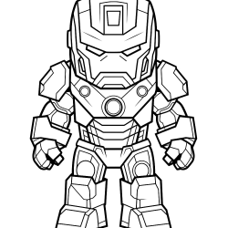 Desenho de Homem de Ferro para colorir e imprimir: número 8