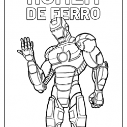 Desenho de Homem de Ferro para colorir e imprimir: número 10